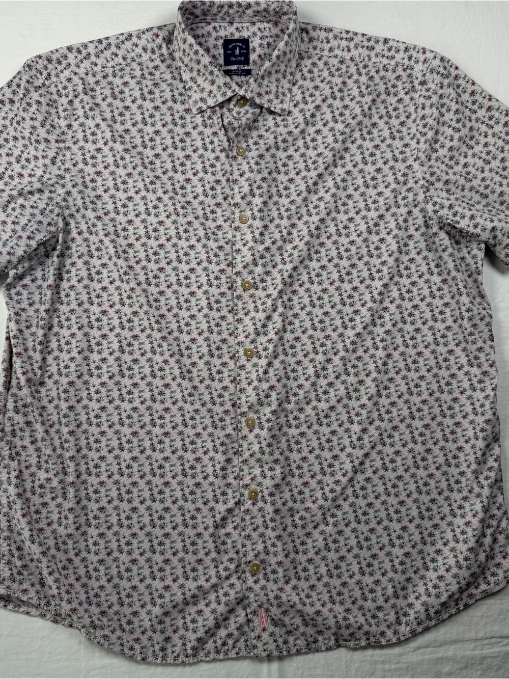 johnnie-O Top Shelf Floral Button Down Shirt Mens XL Short Sleeve Stretch